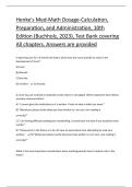 Henke's Med-Math Dosage-Calculation&comma; Preparation&comma; and Administration&comma; 10th Edition &lpar;Buchholz&comma; 2023&rpar;&comma; Test Bank covering All chapters&period; Answers are provided