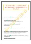 QUANTITATIVE ANALYSIS EXAM 2025&sol;2026 QUESTIONS AND ANSWERS 100&percnt; PASS