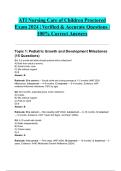 ATI Nursing Care of Children Proctored Exam 2024 &vert; Verified & Accurate Questions &vert; 100&percnt; Correct Answers