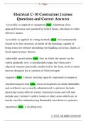 Electrical C-10 Contractors License  Questions and Correct Answers
