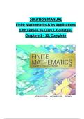 Finite Mathematics and Its Applications &ndash; 13th Edition by Larry J&period; Goldstein &vert; Complete Solution Manual &lpar;Chapters 1&ndash;12&rpar;