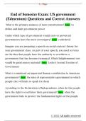 End of Semester Exam&colon; US government  &lpar;Edmentum&rpar; Questions and Correct Answers 