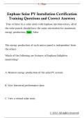Enphase Solar PV Installation Certification  Training Questions and Correct Answers
