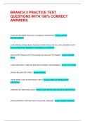 BRANCH 2 PRACTICE TEST QUESTIONS WITH 100&percnt; CORRECT ANSWERS