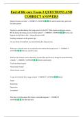 End of life care Exam 2 QUESTIONS AND  CORRECT ANSWERS
