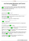 esco heat pump Questions and Correct  Answers 