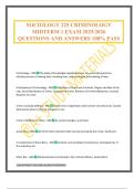 SOCIOLOGY 225 CRIMINOLOGY MIDTERM 1 EXAM 2025&sol;2026 QUESTIONS AND ANSWERS 100&percnt; PASS