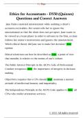 Ethics for Accountants - D550 &lpar;Quizzes&rpar;  Questions and Correct Answers