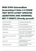 WGU D104 Intermediate Accounting II Units 4-6 EXAM TEST WITH LATEST UPDATED 