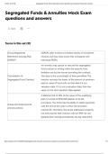 Segregated Funds & Annuities Mock Exam  questions and answers