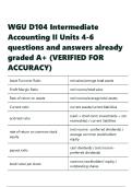 WGU D104 Intermediate Accounting II Units 4-6 questions and answers already graded A&plus; 