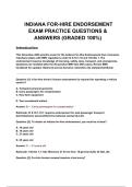 Indiana For-Hire Endorsement Exam &ndash; Practice Questions & Answers &lpar;Graded 100&percnt;&rpar;