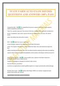 STATE FARM AUTO EXAM 2025&sol;2026 QUESTIONS AND ANSWERS 100&percnt; PASS