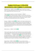 English 2110 Exam 1 UPDATED  QUESTIONS AND CORRECT ANSWERS