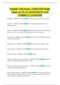 English 2110 Exam 1 UPDATED Study  Guide ACTUAL QUESTIONS AND  CORRECT ANSWERS