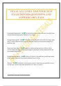 TEXAS ALL LINES ADJUSTER EXAM 2025&sol;2026 QUESTIONS AND ANSWERS 100&percnt; PASS