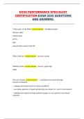 EXOS PERFORMANCE SPECIALIST  CERTIFICATION EXAM 2025 QUESTIONS  AND ANSWERS&period;
