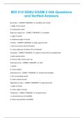 BIO 212 SDSU EXAM 2 OIA Questions and Verified Answers