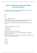 BIOL 212 Quizzes &lpar;Study Set&rpar; With Correct Answers