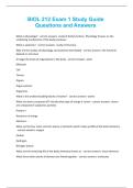 BIOL 212 Exam 1 Study Guide Questions and Answers