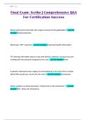 Final Exam- Scribe &vert; Comprehensive Q&A For Certification Success