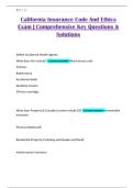 California Insurance Code And Ethics Exam &vert; Comprehensive Key Questions & Solutions
