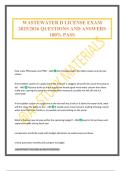 WASTEWATER D LICENSE EXAM 2025&sol;2026 QUESTIONS AND ANSWERS 100&percnt; PASS