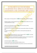 FUNDAMENTALS OF DIVERSE LEARNERS-WGU D096 EXAM 2025&sol;2026 QUESTIONS AND ANSWERS 100&percnt; PASS
