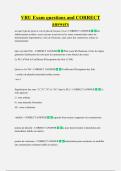 VRU Exam questions and CORRECT  answers