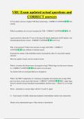 VRU Exam updated actual questions and  CORRECT answers