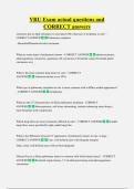 VRU Exam actual questions and  CORRECT answers