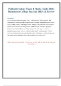 Pathophysiology Exam 1 Study Guide 2026&colon; Rasmussen College Practice Q&A