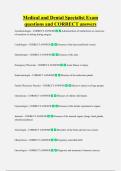 Medical and Dental Specialist Exam  questions and CORRECT answers