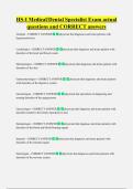 HS-I Medical&sol;Dental Specialist Exam actual  questions and CORRECT answers