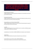 UNDERSTANDING NORMAL AND CLINICAL NUTRITION QUESTIONS WITH ANSWERS RATED A&plus; SURE PASS