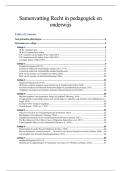 Samenvatting literatuur Recht in pedagogiek en onderwijs