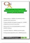 Hawaii Massage Therapy Exam &vert; 2025&sol;2026 &vert; 240&plus; Questions &vert; Anatomy&comma; Physiology&comma; Techniques & Laws &vert; DCCA