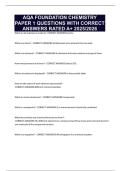 AQA FOUNDATION CHEMISTRY PAPER 1 QUESTIONS WITH CORRECT ANSWERS RATED A&plus; 2025&sol;2026