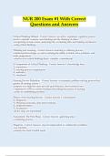 NUR 200 Exam &num;1 With Correct  Questions and Answers 