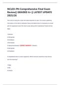 NCLEX-PN Comprehensive Final Exam Review&vert;&vert; GRADED A&plus;&vert;&vert; LATEST UPDATE 2025&sol;26
