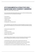 ATI FUNDAMENTALS PRACTICE 2024 QUESTIONS WITH CORRECT ANSWERS
