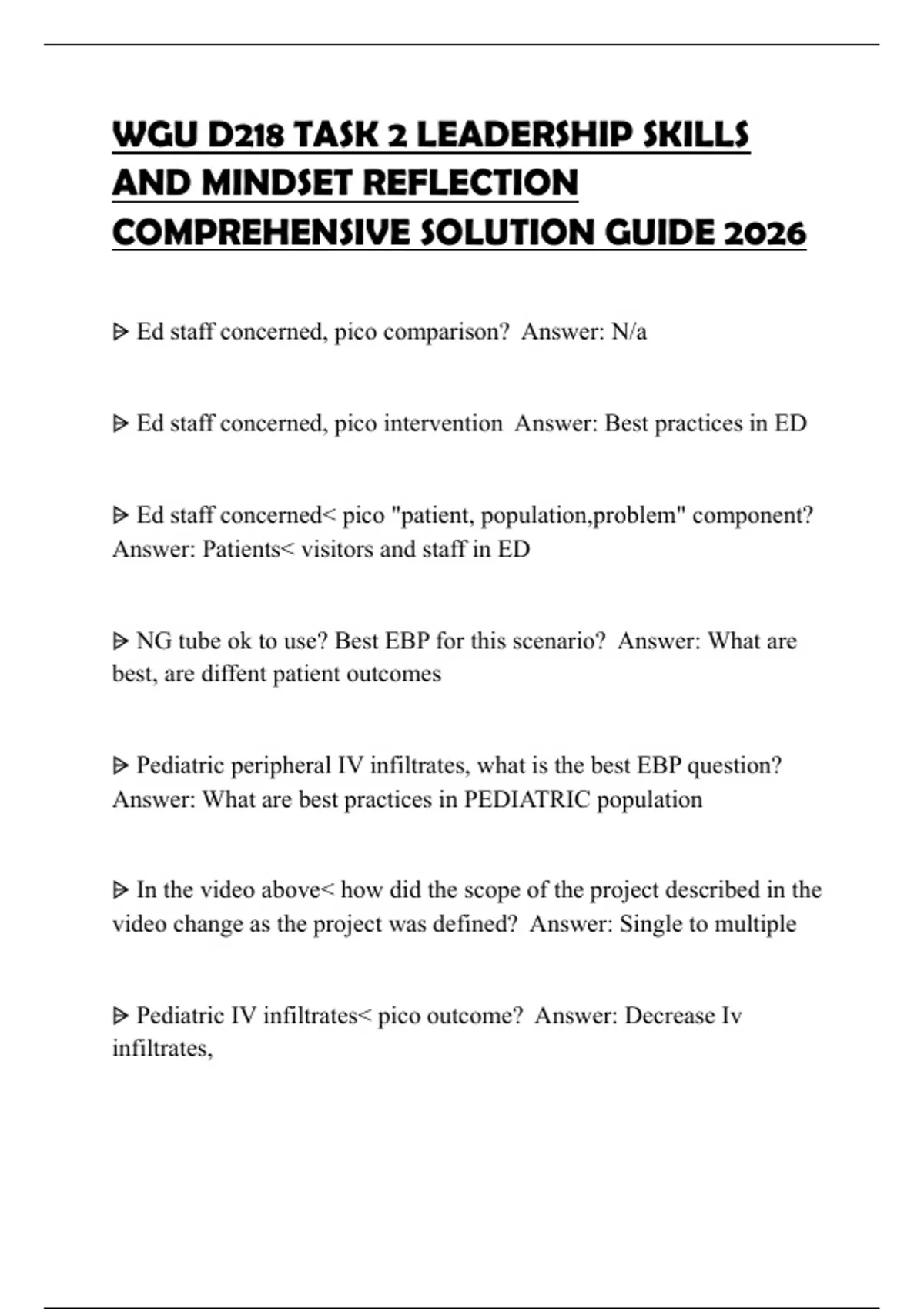 WGU D218 TASK 2 LEADERSHIP SKILLS AND MINDSET REFLECTION COMPREHENSIVE ...