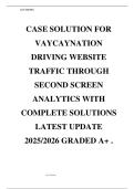 CASE SOLUTION FOR VAYCAYNATION DRIVING WEBSITE TRAFFIC THROUGH SECOND SCREEN ANALYTICS WITH COMPLETE SOLUTIONS LATEST UPDATE 2025&sol;2026 GRADED A&plus; &period;