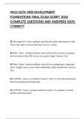WGU D276 WEB DEVELOPMENT FOUNDATIONS FINAL EXAM SCRIPT 2026 COMPLETE QUESTIONS AND ANSWERS 100&percnt; CORRECT