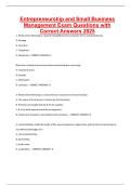 Entrepreneurship and Small Business Management Exam Questions with Correct Answers 2025&period;