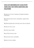 WGU D311 MICROBIOLOGY EXAM STUDY GUIDE 2026 TEST PAPER QUESTIONS AND SOLUTIONS