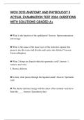 WGU D313 ANATOMY AND PHYSIOLOGY II ACTUAL EXAMINATION TEST 2026 QUESTIONS WITH SOLUTIONS GRADED A&plus;