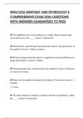 WGU D313 ANATOMY AND PHYSIOLOGY II COMPREHENSIVE EXAM 2026 QUESTIONS WITH ANSWERS GUARANTEED TO PASS