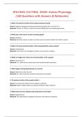 SFSU BIOL 212 FINAL  EXAM  Human Physiology   &lpar;100 Questions with Answers & Rationales&rpar;