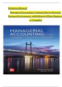 Solution Manual – Managerial Accounting: Creating Value in a Dynamic Business Environment, 13th Edition Hilton, Chapters 1–17 with Appendices I–III